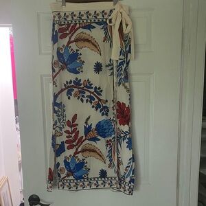 Floral Maxi Skirt - Cream, Blue, Red